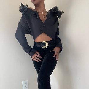 Vintage Ruffled collar blouse